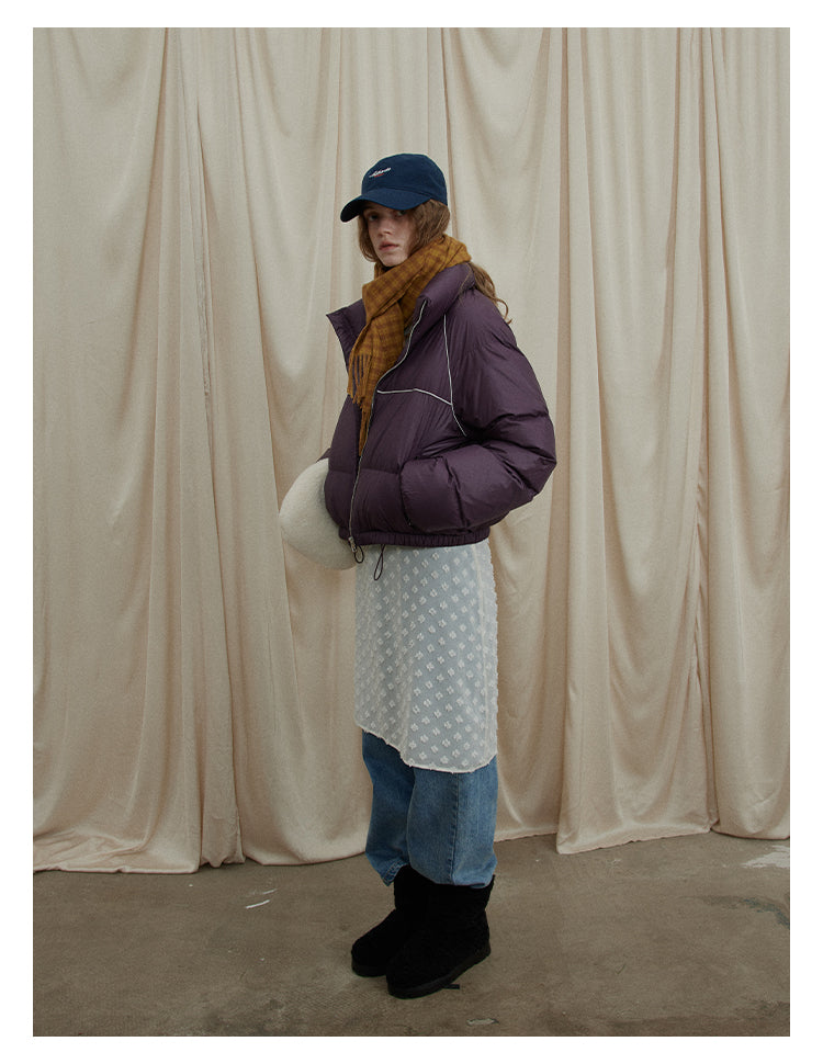 Plum Cloud Cropped Puffer Jacket BMPJ0296