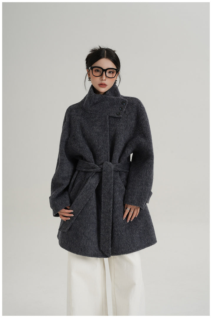 Softline Asymmetrical Wool Wrap Coat SRWC0319