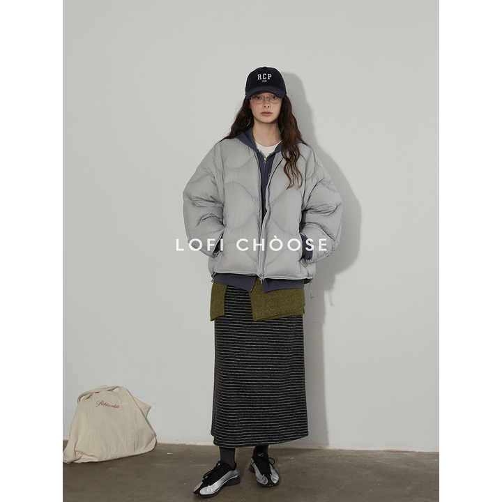 Wave Quilted Cotton Down Jacket LCDJ0305