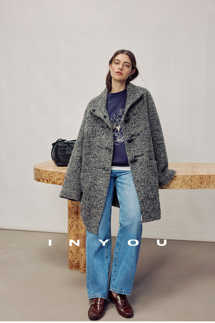 Stone Heather Wool Toggle Coat IYTC0321
