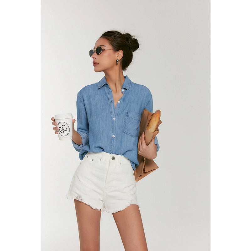 Cloudwash Linen-Silk Denim Shirt DGSD0196