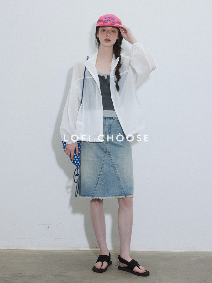 A-Line Washed Denim Skirt LCAS0214