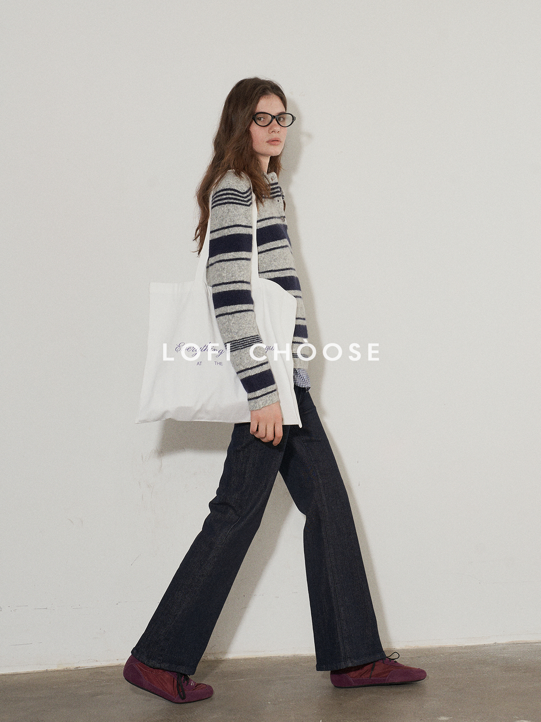 Cozy Stripe Polo Knit LCPK0264