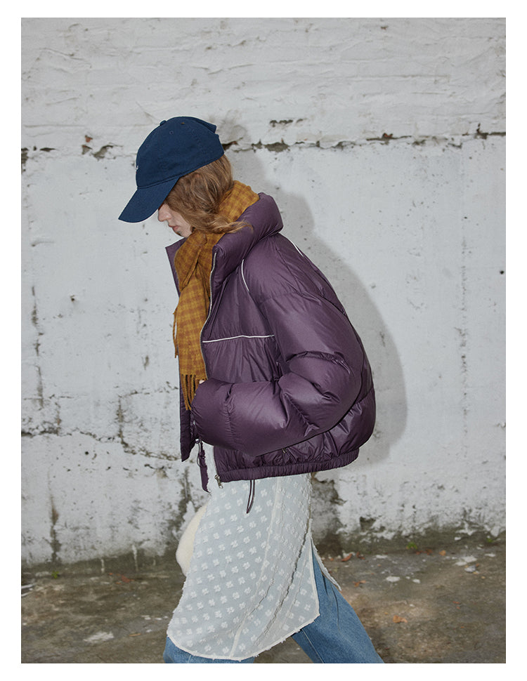 Plum Cloud Cropped Puffer Jacket BMPJ0296