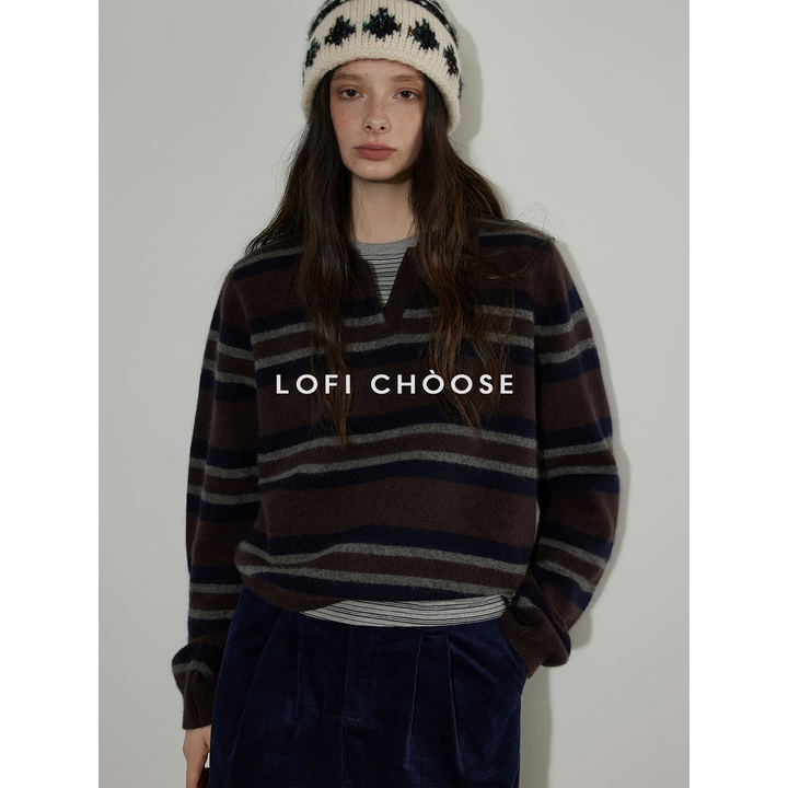 Urban Stripe Wool Knit Pullover LCKP0290