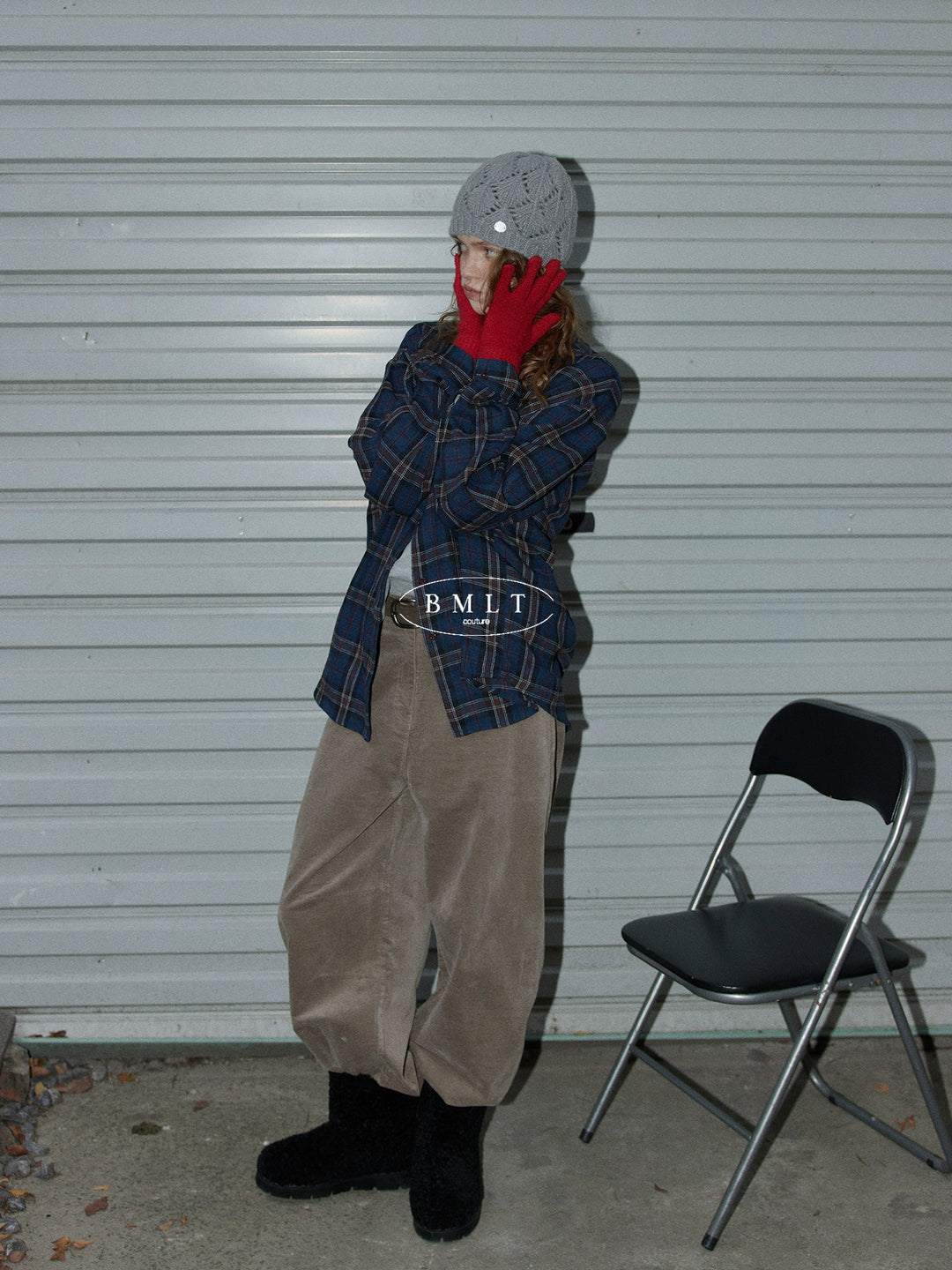 Vintage Check Oversized Shirt BMOS0304