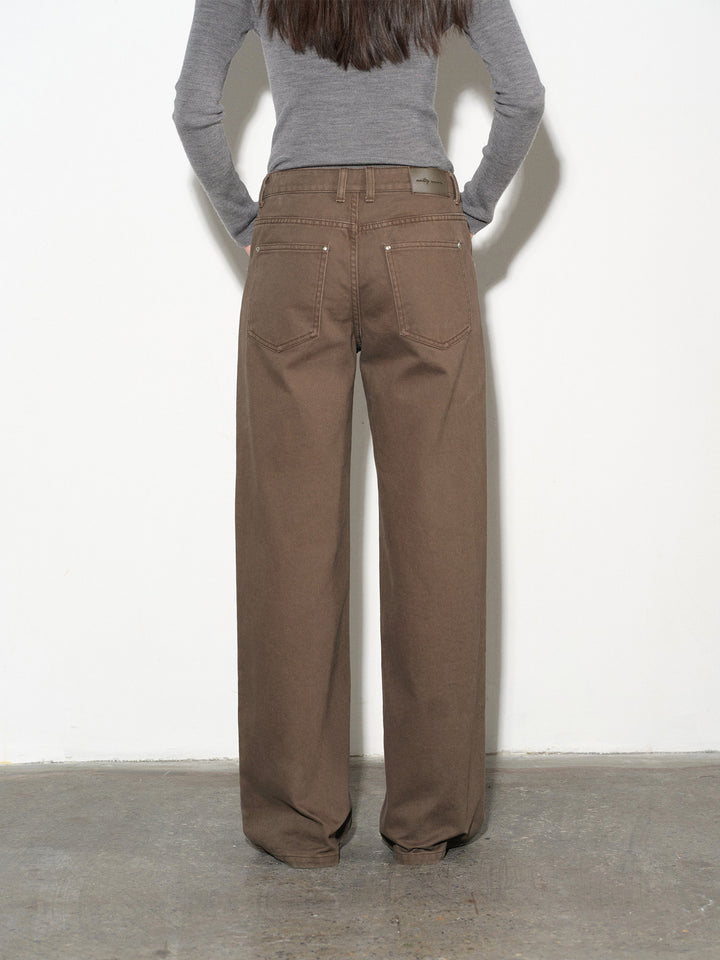 Vintage Cocoa Twill Straight-Leg Pants UUSP0310