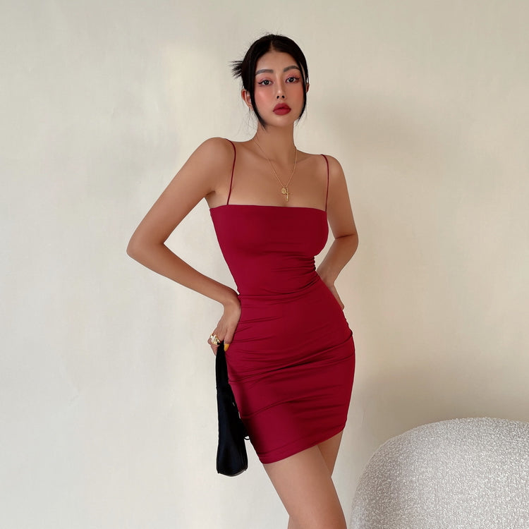 SleekGlow Spaghetti Strap Mini Dress LHMD0243