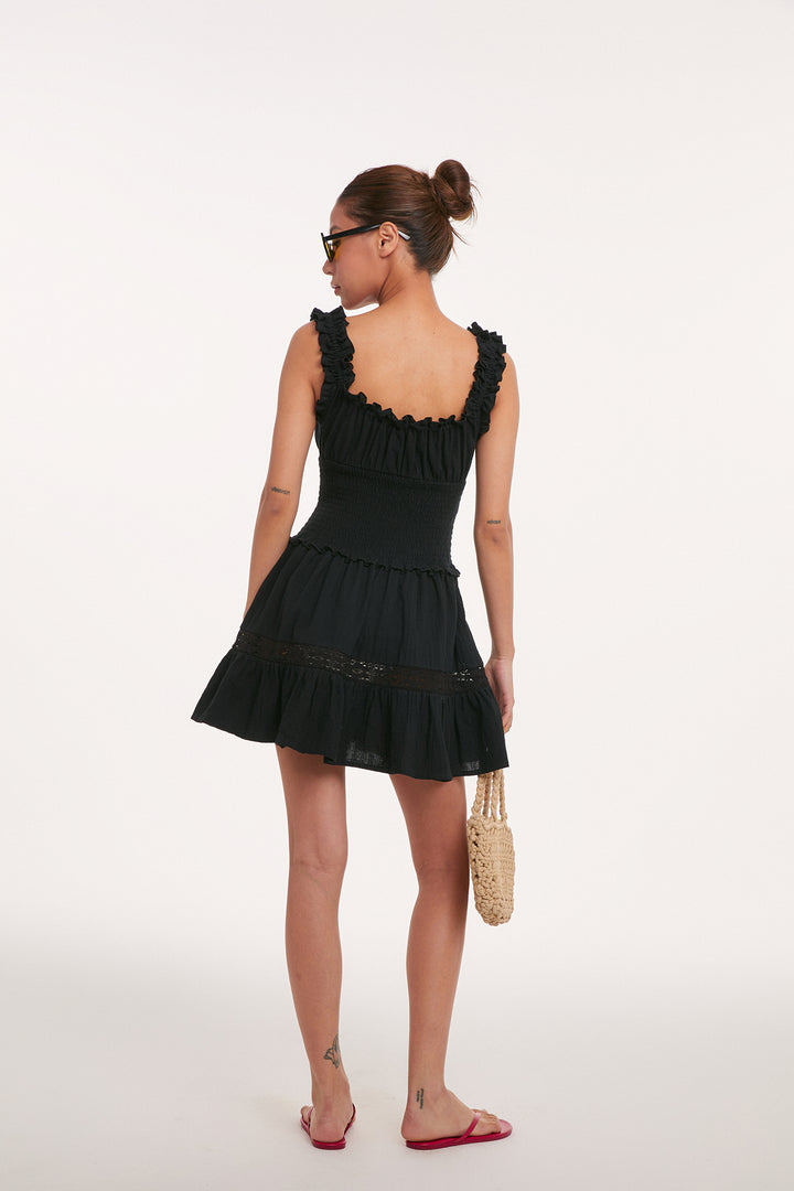 Ruffle Charm Smocked Mini Dress DGMD0237