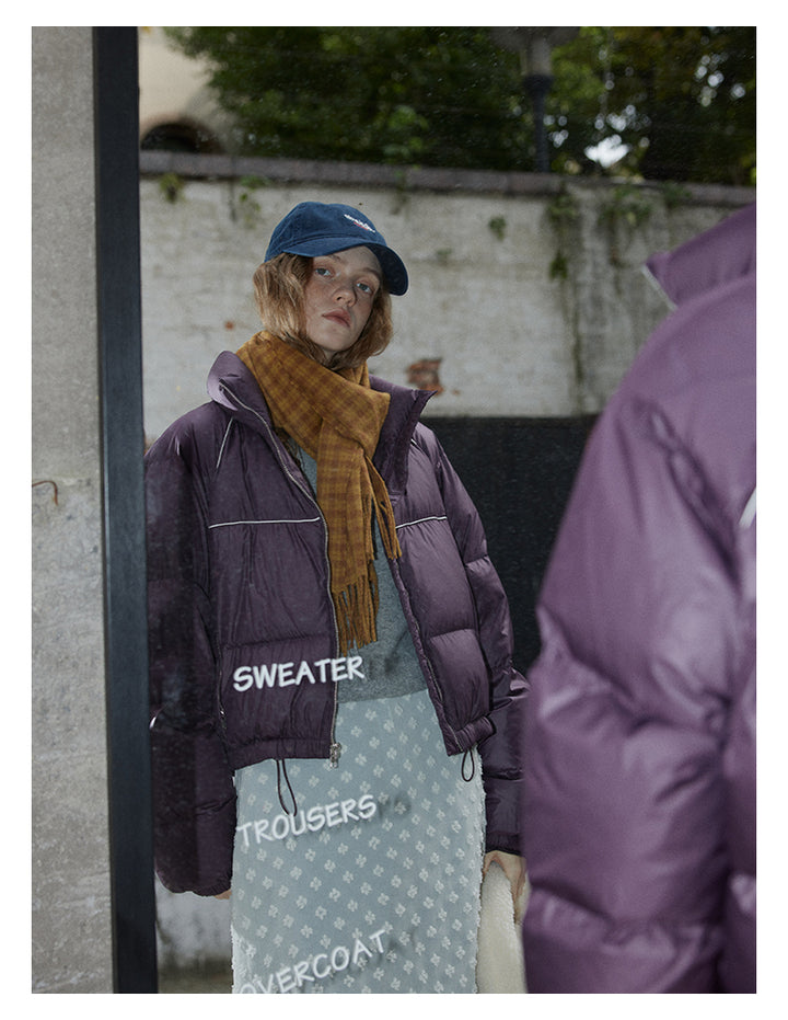 Plum Cloud Cropped Puffer Jacket BMPJ0296