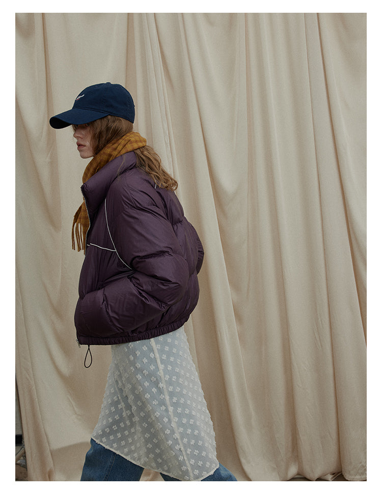 Plum Cloud Cropped Puffer Jacket BMPJ0296