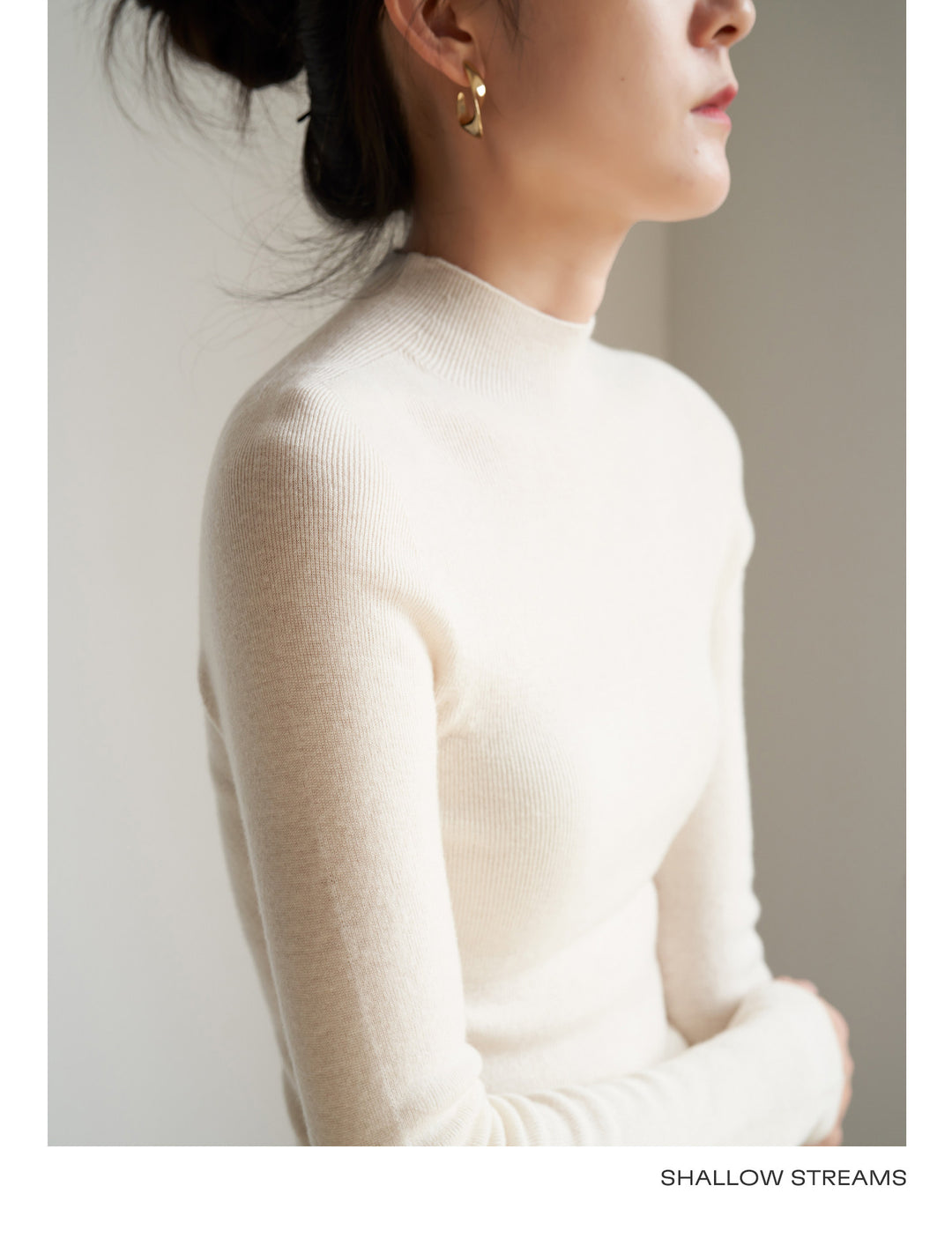 Silkline Merino Mock Neck Knit Top SSKT0316