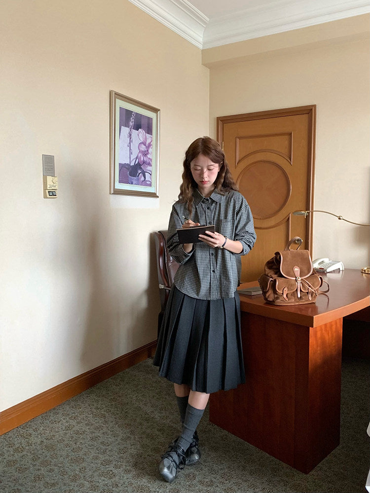 Vintage Check Shirt with Heritage Cable Knit Vest &Tie SET WSVS0334