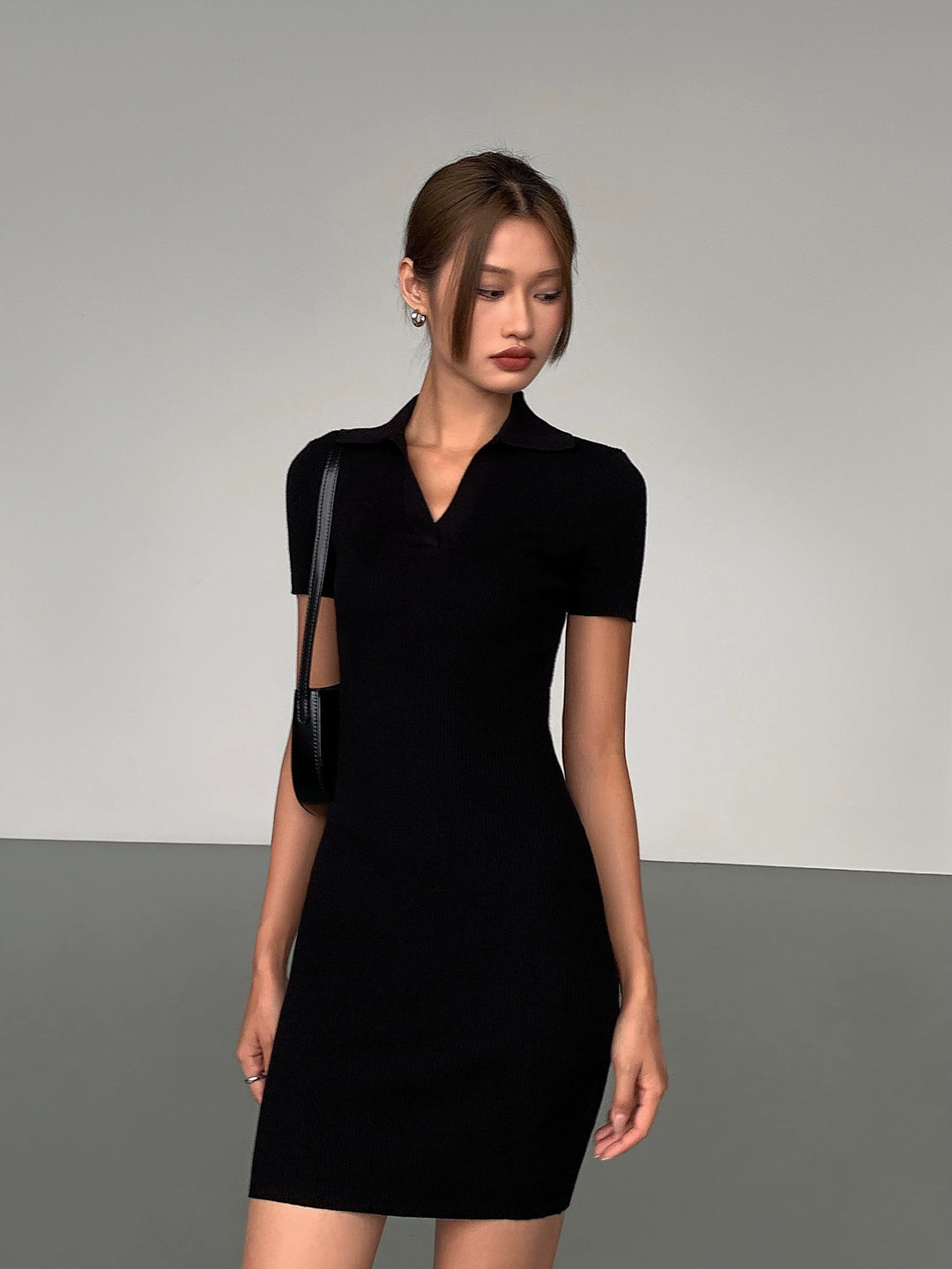 Sleek Allure Polo Knit Dress OUPD0246