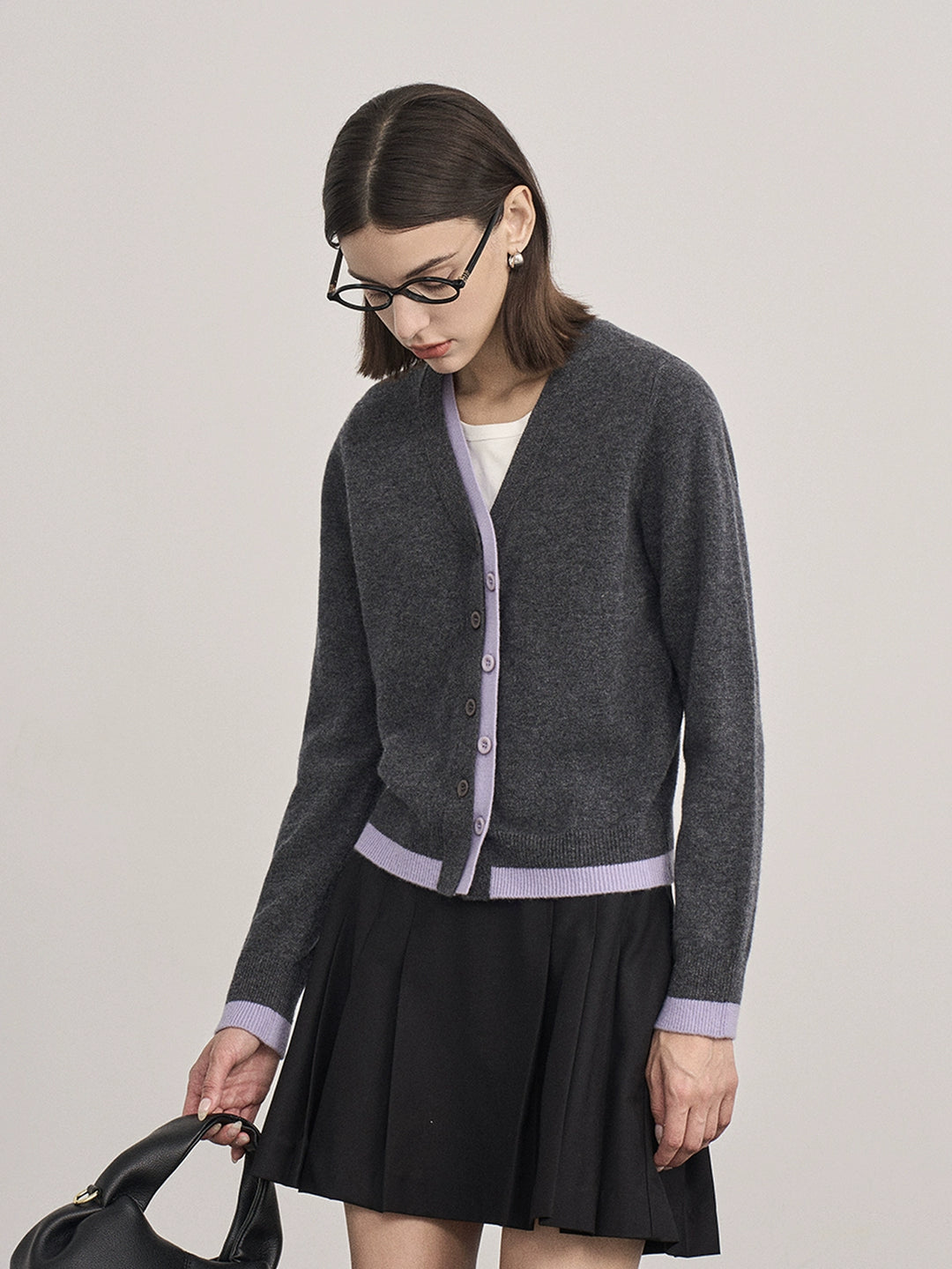 Fake Two-Piece Wool Knit Cardigan SSWC0060