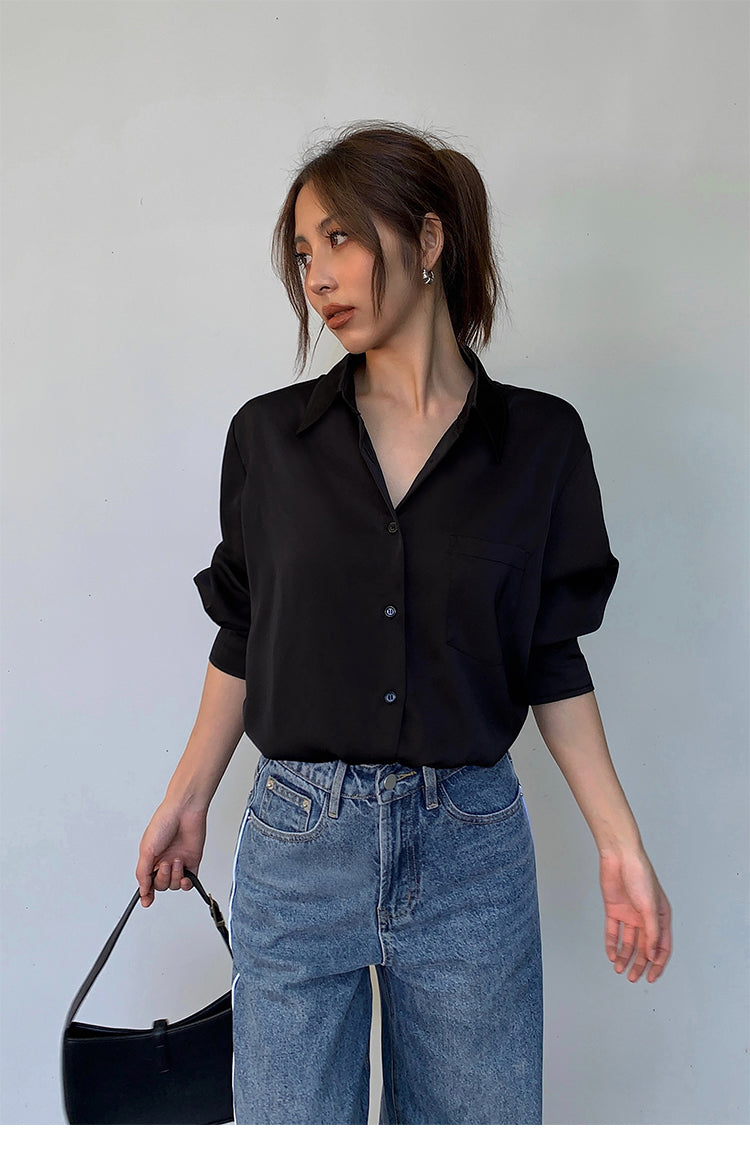 Satin Flow Overshirt NHOS0190
