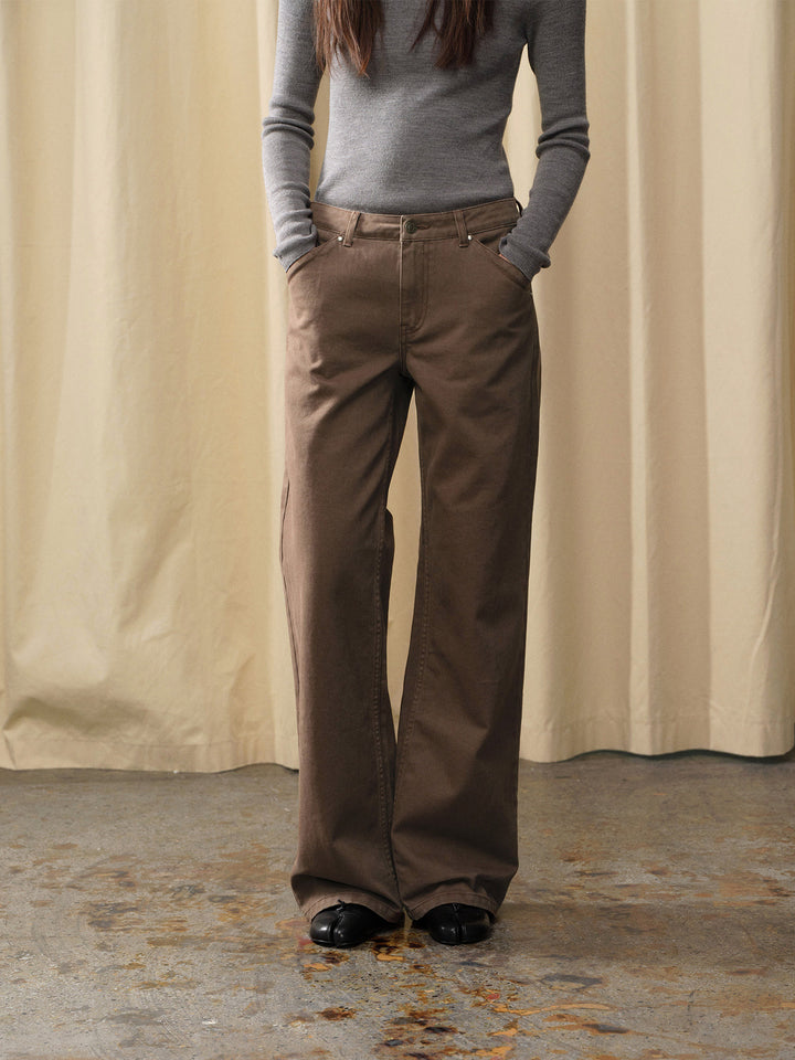 Vintage Cocoa Twill Straight-Leg Pants UUSP0310