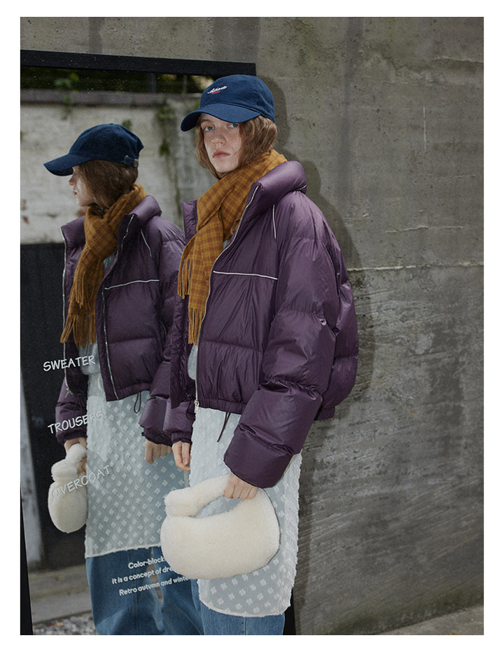 Plum Cloud Cropped Puffer Jacket BMPJ0296