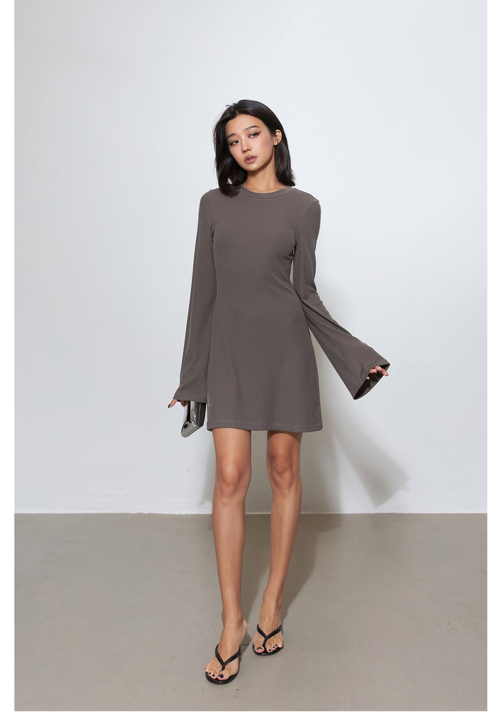 Luxe Ribbed Knit Dress & Flared Pants Set MSPS0254