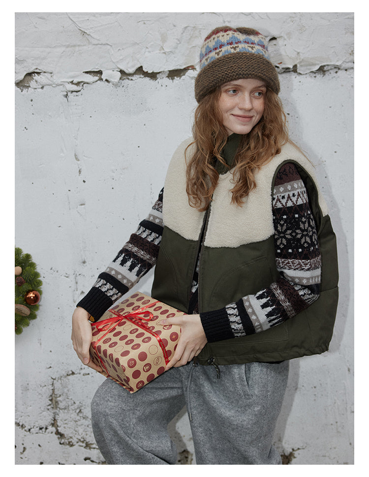 Olive Sherpa-Panel Utility Vest BMUV0298