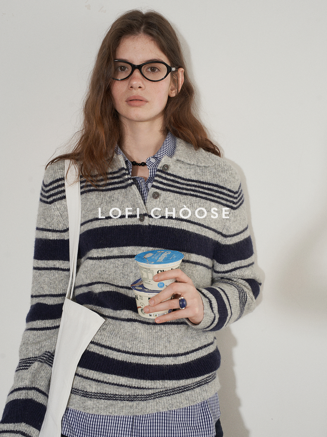 Cozy Stripe Polo Knit LCPK0264