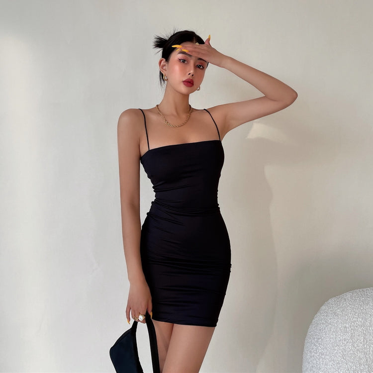 SleekGlow Spaghetti Strap Mini Dress LHMD0243