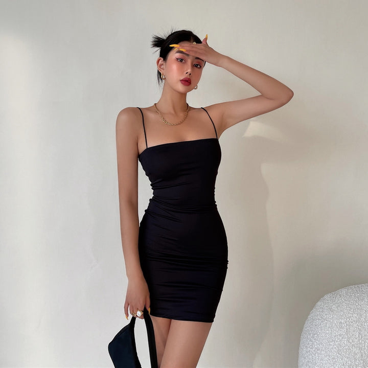 SleekGlow Spaghetti Strap Mini Dress LHMD0243
