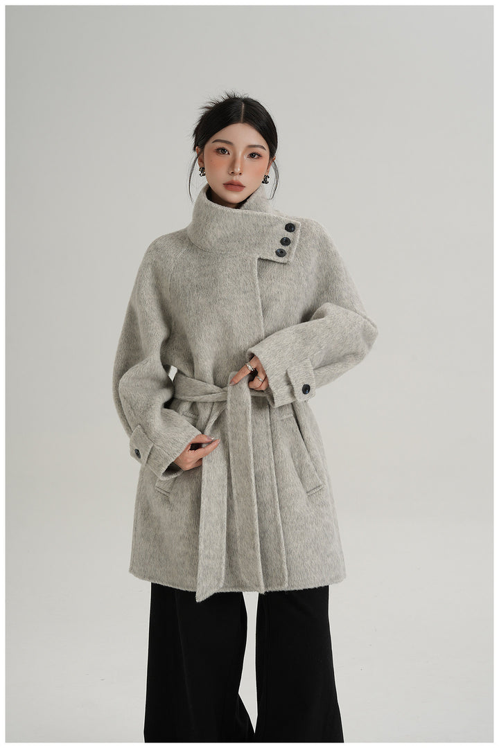 Softline Asymmetrical Wool Wrap Coat SRWC0319