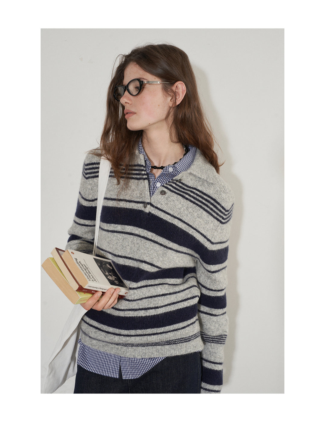 Cozy Stripe Polo Knit LCPK0264
