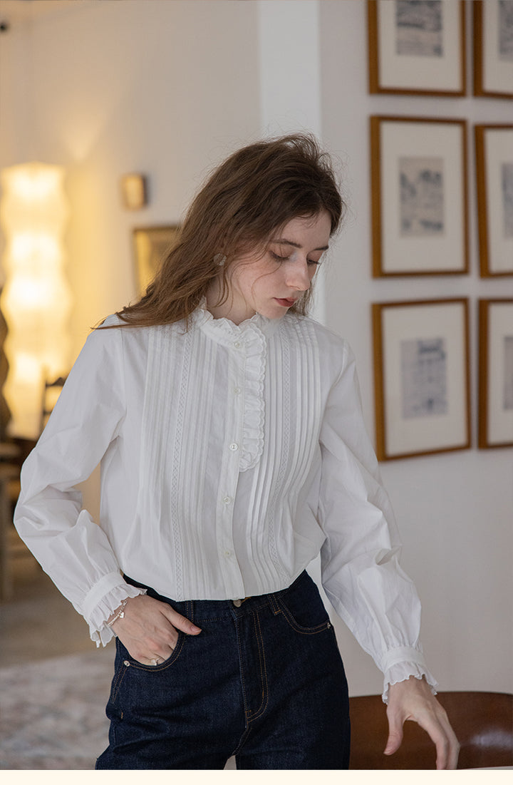 Vintage Pintuck Lace Blouse DALB0110