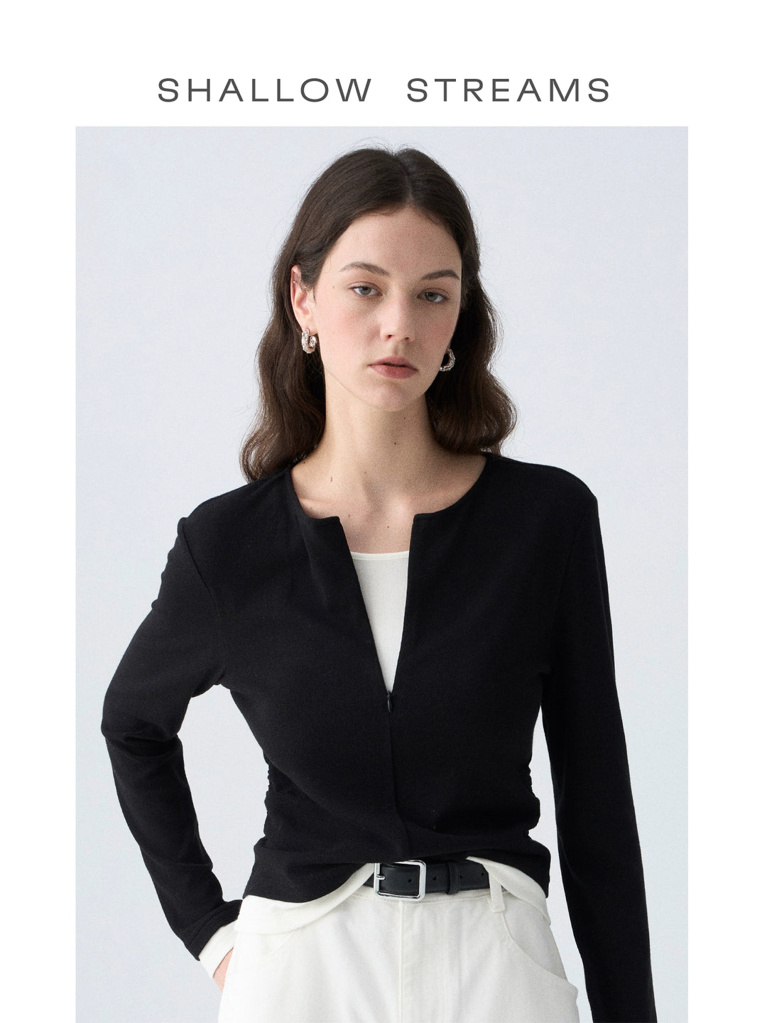 Contrast Layer Knit Cardigan SSKC0287