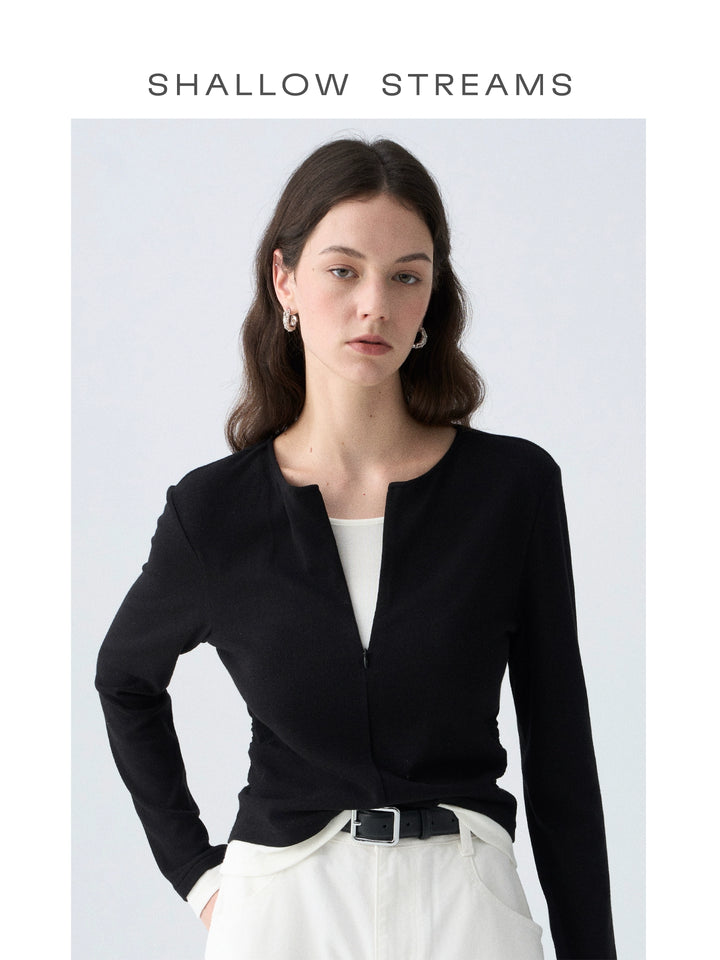 Contrast Layer Knit Cardigan SSKC0287