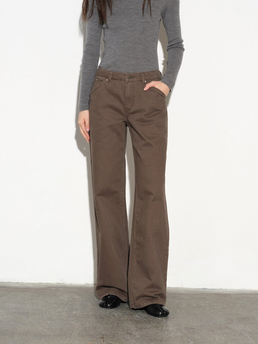Vintage Cocoa Twill Straight-Leg Pants UUSP0310