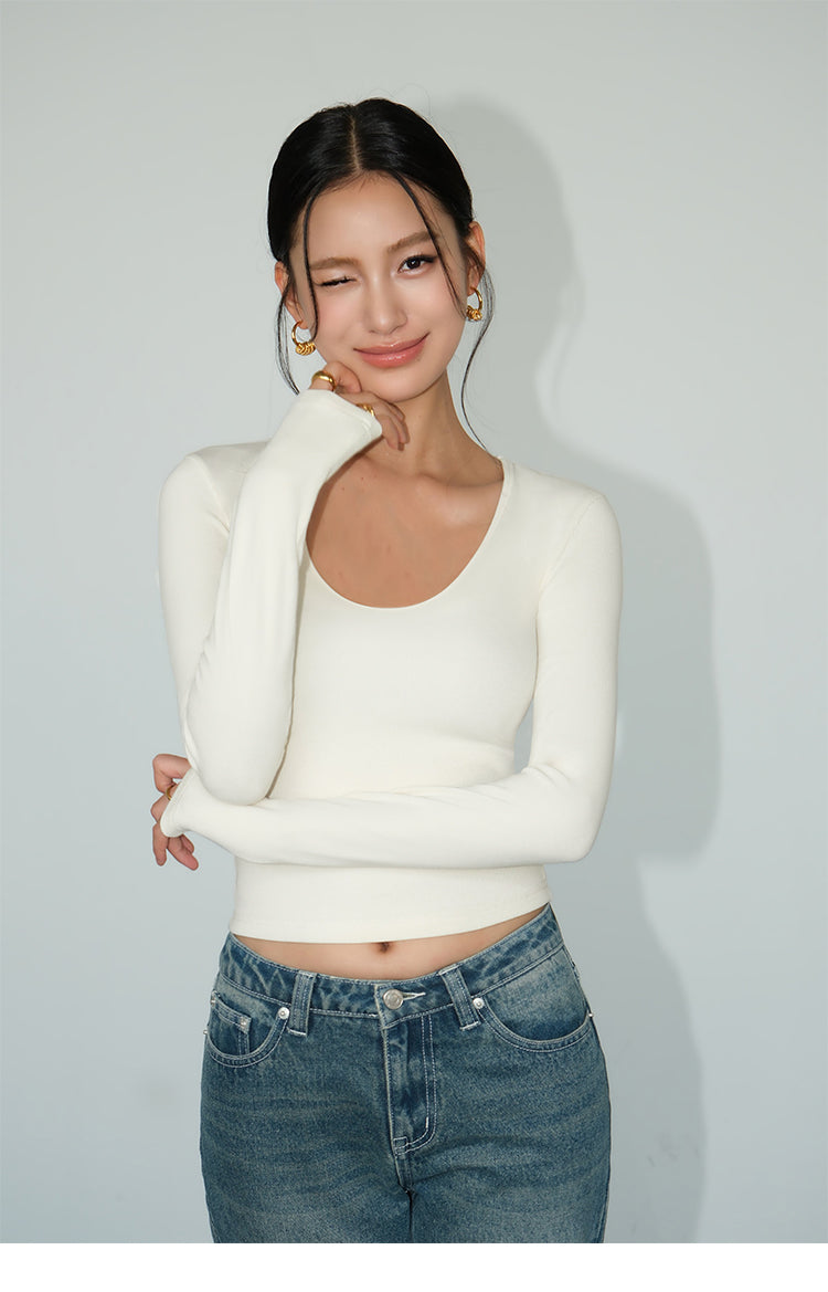 U-Neck Curve Hug Cropped Top NHCT0260
