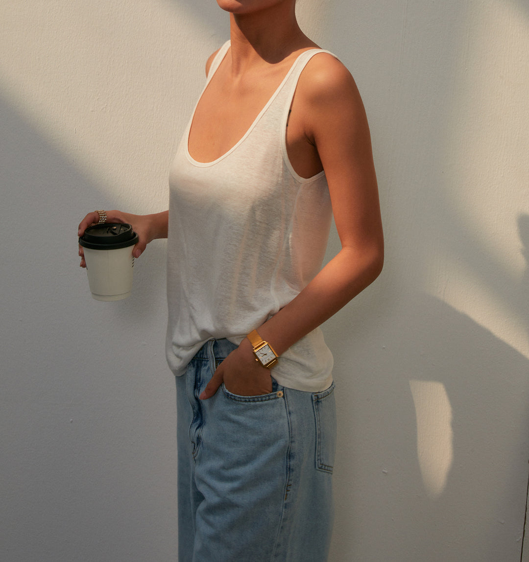 Everyday Scoop Linen Tank DGLT0201