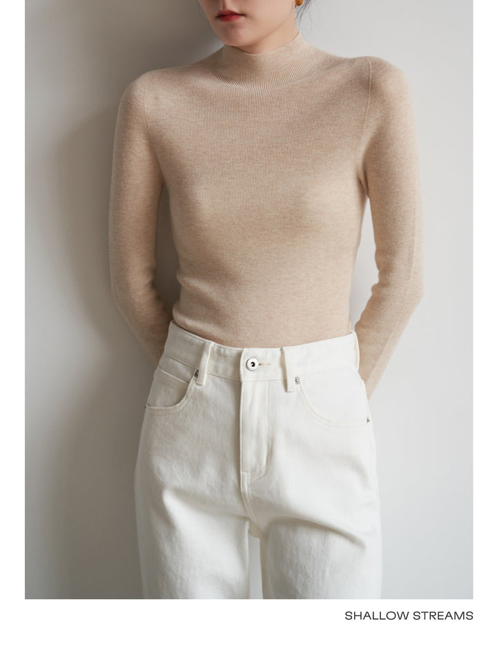 Silkline Merino Mock Neck Knit Top SSKT0316