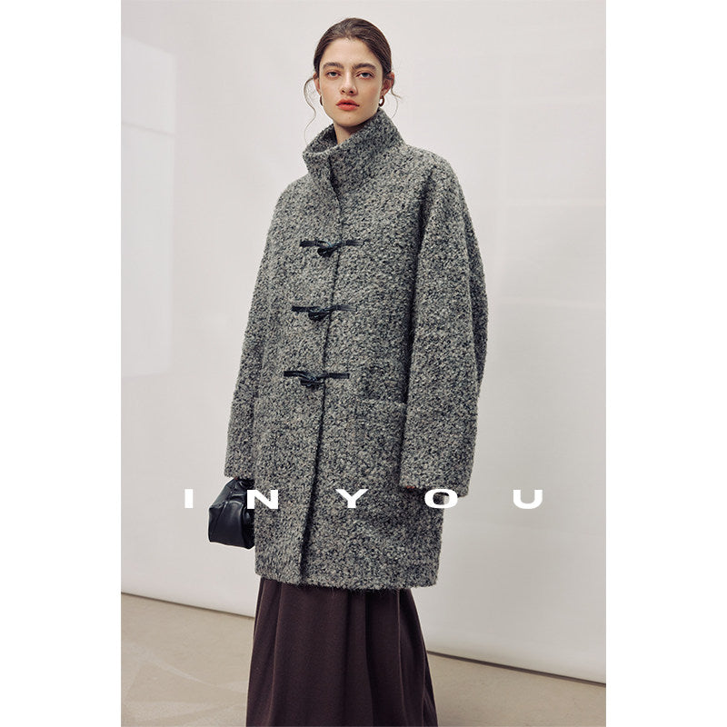 Stone Heather Wool Toggle Coat IYTC0321