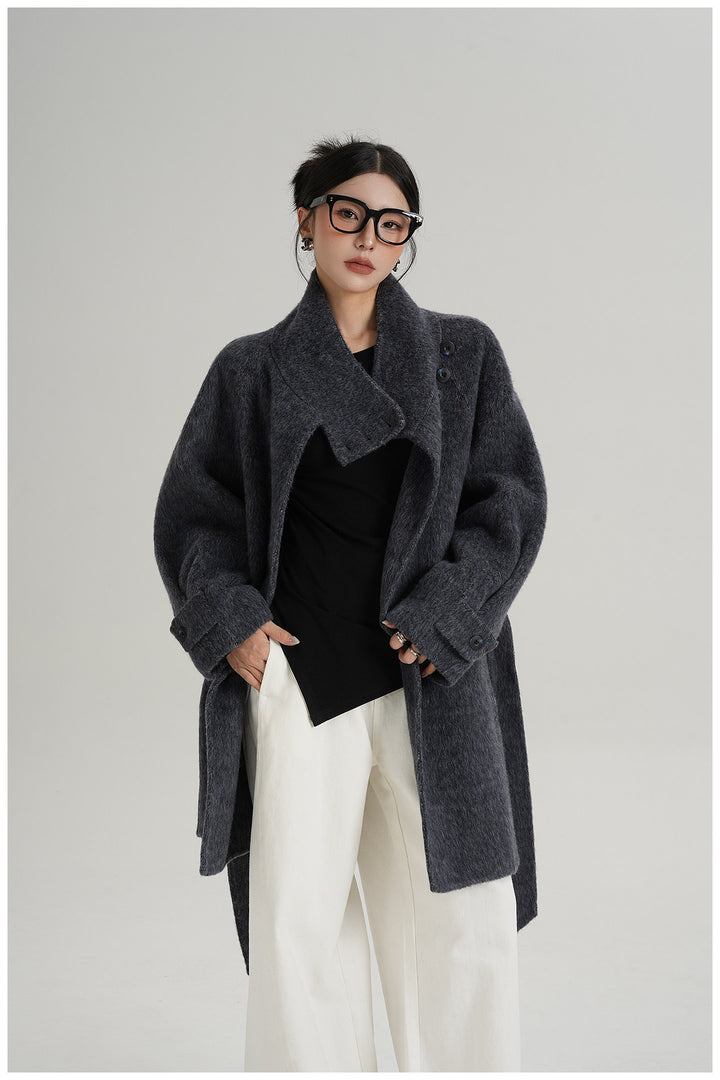 Softline Asymmetrical Wool Wrap Coat SRWC0319