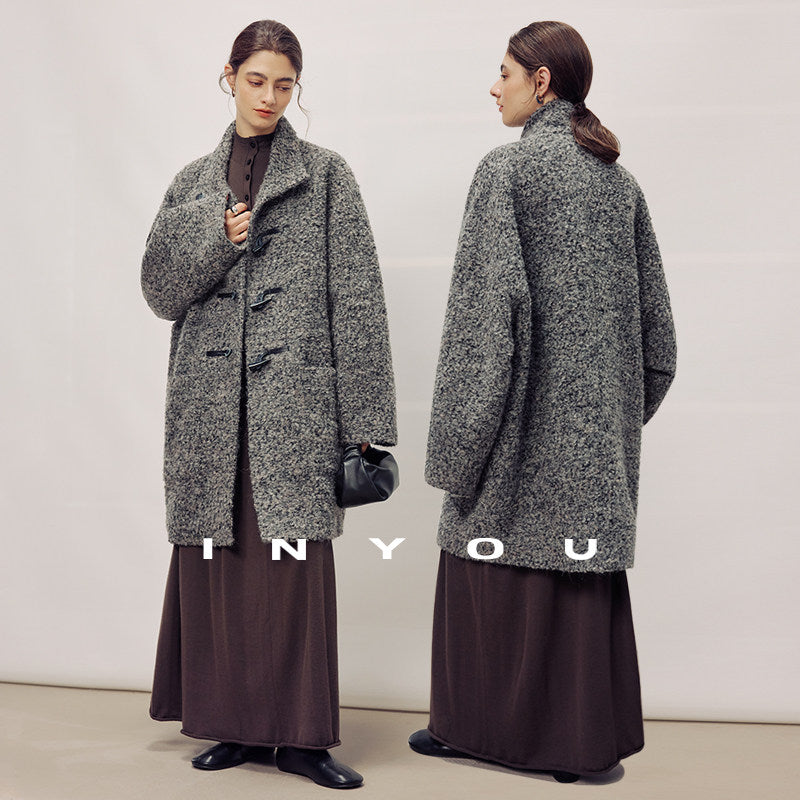 Stone Heather Wool Toggle Coat IYTC0321