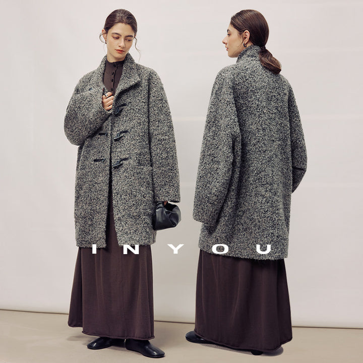Stone Heather Wool Toggle Coat IYTC0321