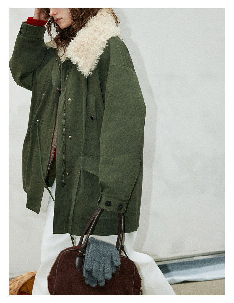 Vintage Shearling-Trim Utility Down Jacket BMDJ0299