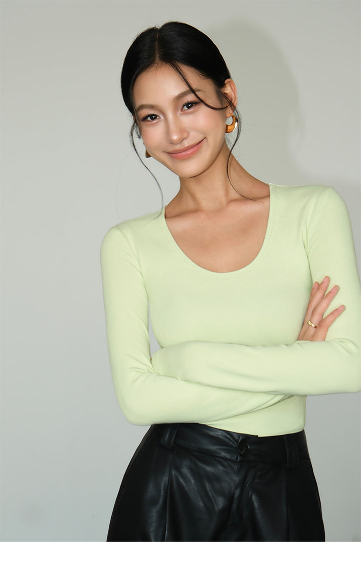 U-Neck Curve Hug Cropped Top NHCT0260