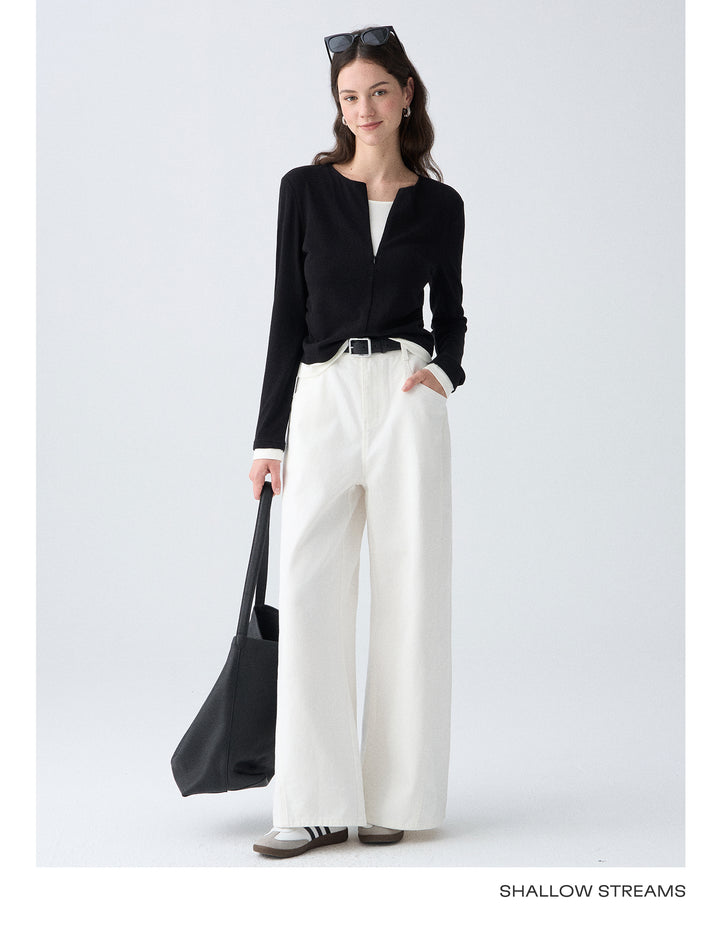 Contrast Layer Knit Cardigan SSKC0287