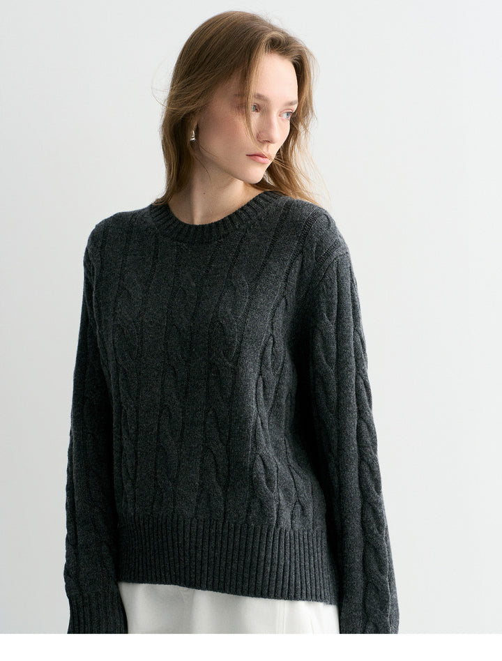 Luna Cable Wool Knit Sweater SSKS0315