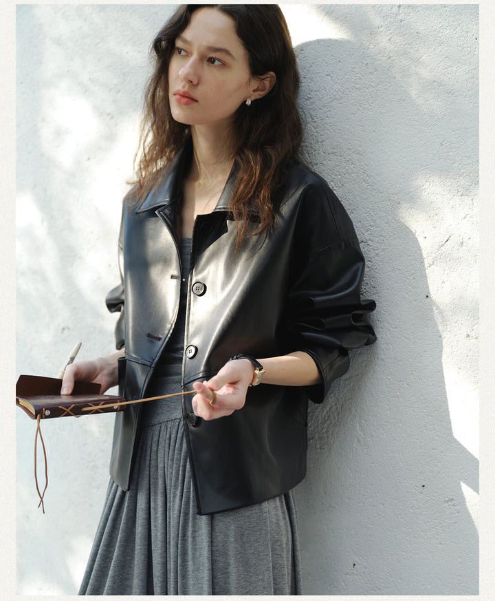 Vintage Soft PU Short Jacket CCLJ0140