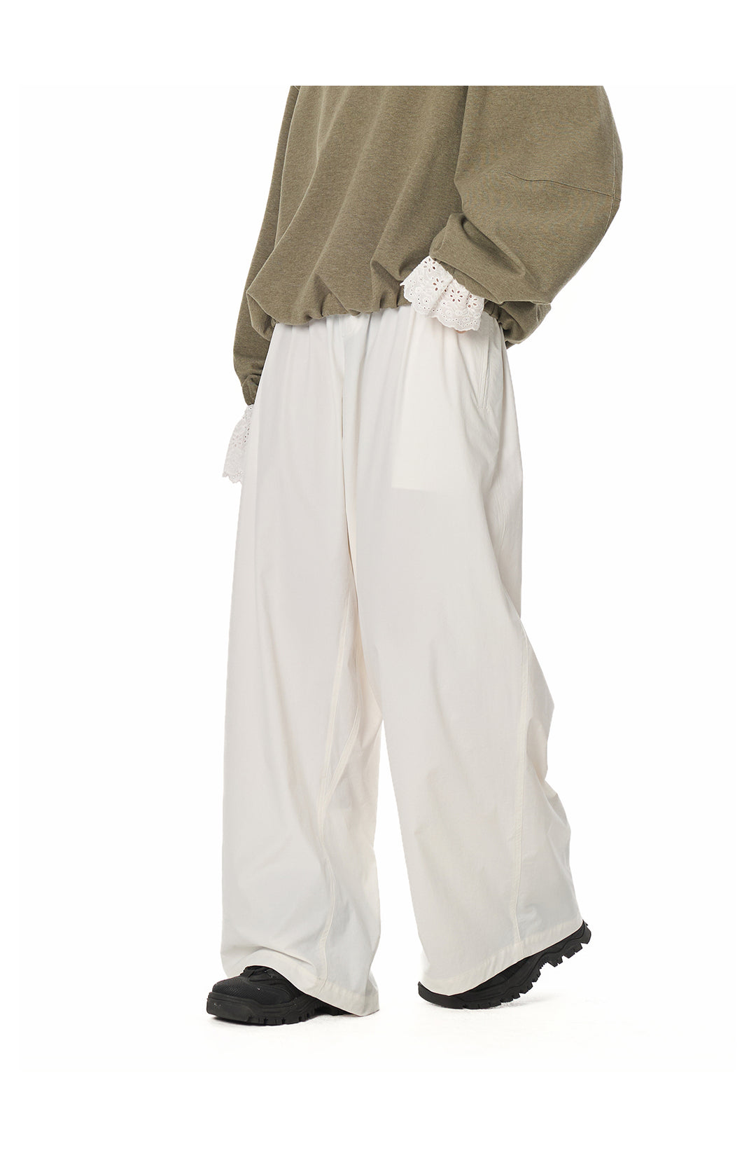 Street Relaxed Wide-Leg Banding Pants TSBP0276