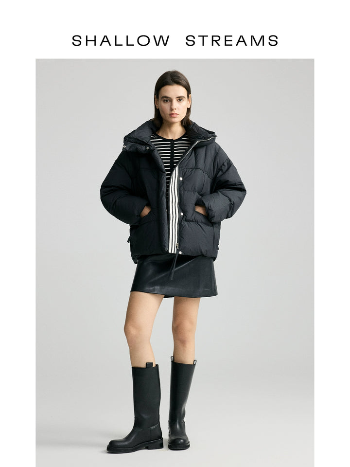 Classic Black Hooded Down Puffer Jacket SSCJ0078