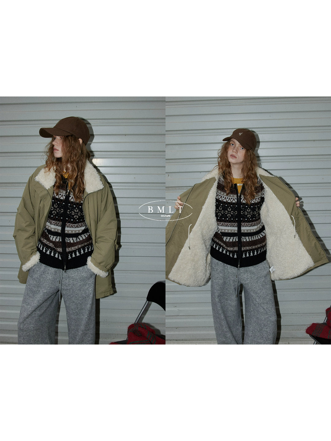 BMLT [Cangshan to the snow] Korean winter cotton lining lambswool thickened warm jacket stand-up collar parka cotton jacket