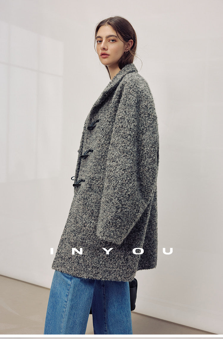 Stone Heather Wool Toggle Coat IYTC0321