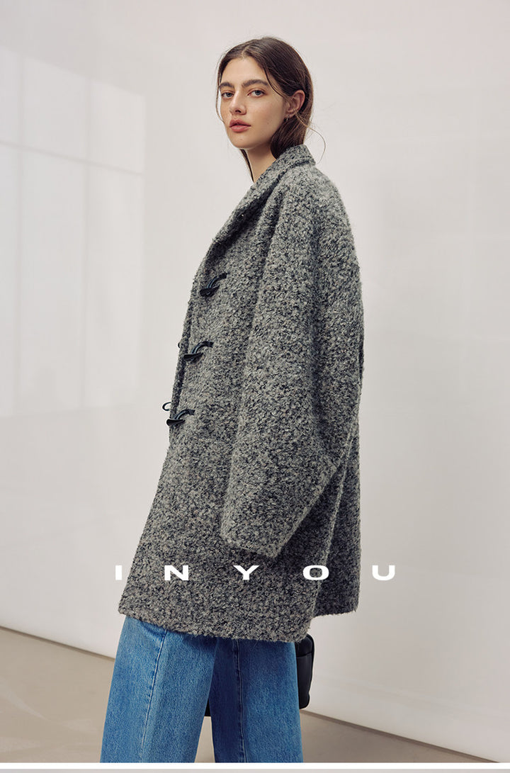 Stone Heather Wool Toggle Coat IYTC0321